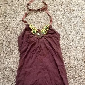 3/$15! Ruby Rox Brown Halter Neck Dress